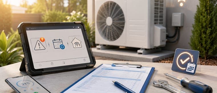 Pompe à chaleur connectée en wifi, supervisée depuis une tablette et un smartphone